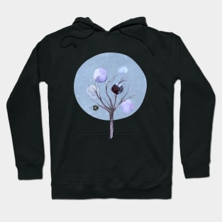 tree sun moon blue Hoodie